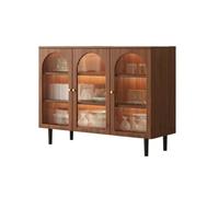 ZKALQECNF Organizar Aparador de Madera con Puerta Cristal, Sencillo, ratán, for Almacenamiento en el hogar, Restaurante, Cocina o tetería Acceder