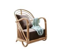 ZKALQECNF Silla de ratán Silla de ratán, sillón de Mimbre Tejido con cojín de Asiento, Muebles de salón con Acento Moderno Sillón de jardín