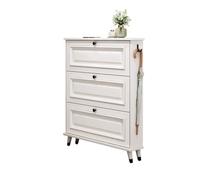 ZKALQECNF Zapatero con 3 cajones abatibles y Organizador Superior for Entrada, Pasillo Sala de Estar, Color Blanco Dormitorio