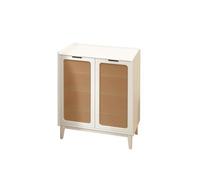 ZKALQECNF Zapatero de Madera con Doble Puerta for Entrada, Tejido ratán Transpirable y Personalizado Que Ahorra Espacio Dormitorio