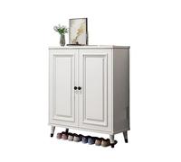 ZKALQECNF Zapatero de Madera Maciza con Borde Integrado, 80 cm, for Entrada casa, Almacenamiento Interior, Color Blanco Dormitorio