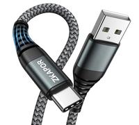 ZKAPOR Extra Largo Cable USB C 5M, Cable USB C Carga Rápida 3A Nylon Trenzado Cable USB Tipo C para iPhone 16/16 Pro/16 Pro Max/15, Galaxy S24/S23/S22/S21/S10, Note 10, Huawei P40/P30, Google Pixel 8