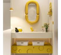 ZKBDBWTR Conjunto de Tocador de Baño con Lavabo - Mueble de Lavabo sin Juntas, Pequeño Armario de Almacenamiento, Cajones con Cierre Suave, Totalmente Ensamblado(90cm/35.4in)