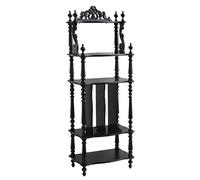 ZKBDBWTR Librería de Suelo Vintage Retro de 5 Niveles: Estantería de Madera Multicapa para Almacenamiento, Librería y Expositor para Salón, Dormitorio y Oficina(Black)