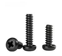 Zkensh-Pernos 100 tornillos de acero al carbono negro M1.2 M1.4 M1.7 M2 M2.6 M3 M3.5 M4 M5 con cabeza plana empotrada en cruz y autorroscantes. Ampliamente utilizado(14mm x100pcs,M3)