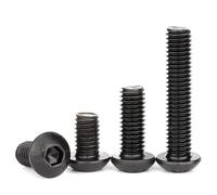 Zkensh-Pernos Tornillo hexagonal M2-M8 cabeza de botón negro tornillo con casquillo hexagonal tornillos de cabeza redonda, 10-50 unids/lote, Ampliamente utilizado(40mm,M4(30PCS))