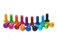 Zkensh-Pernos Tornillo redondo Allen M4 -M5 -M6 Pernos de tornillo de máquina con cabeza de botón hexagonal de aleación de aluminio de colores, 10 Uds. Ampliamente utilizado(Gold,M6x12)