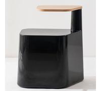 Zkfpet Mesa De Centro con Escritorio Giratorio, Mesas Auxiliares for Sala De Estar, Base De ABS, Diseño General Redondeado, for Sala De Estar y Dormitorio(Black)