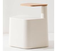 Zkfpet Mesa De Centro con Escritorio Giratorio, Mesas Auxiliares for Sala De Estar, Base De ABS, Diseño General Redondeado, for Sala De Estar y Dormitorio(White)