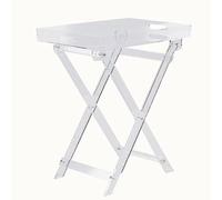 Zkfpet Mesa Plegable De Acrílico, Mesa Auxiliar Pequeña De Acrílico Transparente, Diseño Plegable, Escritorio Moderno y Elegante con Acento for Sala De Estar y Dormitorio(Clear)
