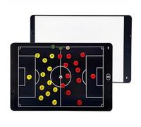 Zkfpet Pizarra Electrónica de Entrenamiento De Fútbol, portapapeles Táctico Magnético LCD, de Doble Cara, con Lápiz Óptico, Bolso de Mano y Piezas de Ajedrez(9.5x6.9 in)