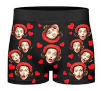 Zkgiftsdz Calzoncillos de Boxeo Personalizados para Hombres, Calzoncillos Personalizados con Foto Regalos de San Valentín para Novio y Esposo (XS - 4XL)