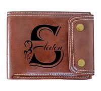 Zkgiftsdz Custom Wallets for Men Personalized RFID Wallet Engraved Initials Customized Gifts for Dad Husband Boyfriend Son(Brown)