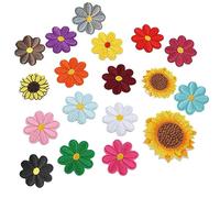 ZKGYUS 18 Piezas Parches para Ropa Termoadhesivos para Planchar con Flores de Margaritas Chaquetas Cosidas Bolsos Vaqueros Manualidades Parche Ropa Decorativos DIY