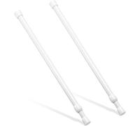 ZKGYUS 2 barras de cortina con resorte, barra de ducha telescópica, no requiere perforación, con soporte para armario, estantería, baño (30-50 cm, blanco)