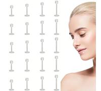 ZKGYUS 20 piercing labial,body piercing transparente ceja espárrago joyería labio accesorio plano inferior labio espárrago nariz espárrago labio acrílico