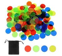 ZKGYUS 200 Piezas Fichas de plástico transparentes de 4 colores para el bingo,fichas para bingo (cada uno mide 1.5 cm de diámetro)