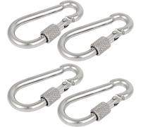 ZKGYUS 4 mosquetones pequeños M6 con Capacidad de Carga de 135 kg, mosquetón de acero Inoxidable, mosquetón de Rosca, Llavero Elegante, pequeño Cierre de Rosca para Camping, Llaves, Exteriores