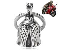 ZKGYUS Campana de moto Guardian Bell para motocicleta, campanilla de motocicleta, amuleto de la suerte, campana de protección de ángel para bendecir la paz, amuleto de la suerte, Estilo de ala 2