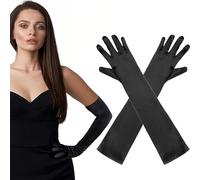 ZKGYUS Guantes de Mujer, Guantes Negros, Guantes Largos de Mujer, Elegantes Guantes de Mujer, Guantes Negros Desechables, Guantes de Noche para Bodas, Fiestas de Máscaras, Carnaval.