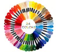 ZKGYUS Hilo de bordar de 24 colores, hilo de bordar, hilo de pulsera, hilo de ganchillo, hilo de algodón para pulsera, herramientas de punto de cruz para adultos, niños y principiantes