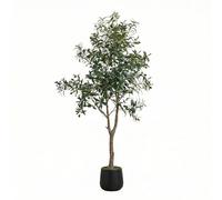 ZKIODV Árbol de Oliva Artificial de 180cm, Falso Árbol de Oliva con Frutas Muy Realistas, Planta Artificial Grande en Maceta Negra Estable, Plantas Artificiales Como de Verdad para Decoración de