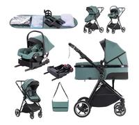 Zkiprm Carrito de Bebe 3 en 1,Con Base Isofix y Reclinable Silla de Paseo, Conjunto Plegable Portátil con un solo Toque Carrito Bebe, Sistema de Viaje, Con accesorios, Adaptateurs, 0 y 3 años.