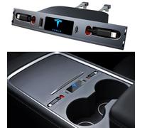 ZKJAYOE Cargador de Coche Multipuerto para Tesla Modelo Y (2021-2024) y Modelo 3 (2021-2023), Concentrador USB con Cable de Carga Retráctil, Accesorio Apto para Adaptador de Consola Central de Tesla