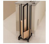 zklaseot Organizador De Perchas, Apilador De Perchas con Cuatro Ruedas Multidireccionales, Soporte Metálico para Perchas para Centros Comerciales, Tiendas Especializadas(Black,35x30x127cm)