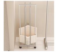 zklaseot Organizador De Perchas, Apilador De Perchas con Cuatro Ruedas Multidireccionales, Soporte Metálico para Perchas para Centros Comerciales, Tiendas Especializadas(Silver,35x30x127cm)