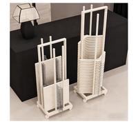 zklaseot Organizador De Perchas, Apilador De Perchas con Cuatro Ruedas Multidireccionales, Soporte Metálico para Perchas para Centros Comerciales, Tiendas Especializadas(Blanco,35x30x127cm)