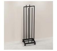 zklaseot Organizador De Perchas Portátil, Apilador De Perchas con Almacenamiento En 2 Lados, Ahorra Espacio, Ruedas con Freno, Ideal para Lavandería O Tienda De Ropa(Black,35x30x127cm)