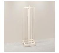 zklaseot Organizador De Perchas Portátil, Apilador De Perchas con Almacenamiento En 2 Lados, Ahorra Espacio, Ruedas con Freno, Ideal para Lavandería O Tienda De Ropa(Blanco,35x30x127cm)