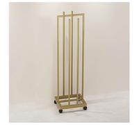 zklaseot Organizador De Perchas Portátil, Apilador De Perchas con Almacenamiento En 2 Lados, Ahorra Espacio, Ruedas con Freno, Ideal para Lavandería O Tienda De Ropa(Gold,35x30x100cm)