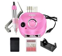 ZKLGS Torno para Uñas Juego de Taladro eléctrico for uñas, Cortador de fresado Profesional for manicura, Brocas for limas de uñas, Equipo pulidor de salón de uñas(M24-202-pink)