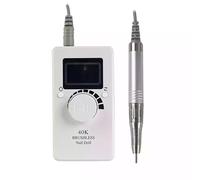 ZKLGS Torno para Uñas Máquina Eléctrica De Manicura Y Pedicura con Pantalla 2LCD, 80W, 40000rpm, Motor Sin Escobillas Inalámbrico, Equipo De Taladro For Manicura
