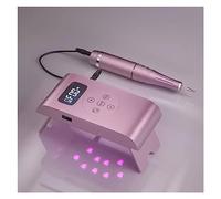 ZKLGS Torno para Uñas Taladro de uñas con 35.000 RPM y lámpara de uñas LED, taladros de uñas for uñas acrílicas, Lima de uñas eléctrica portátil Recargable for salón de manicura y pedicura(Pink)