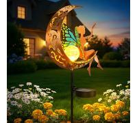 ZKLiLi al aire libre luz de jardín de hadas solares, decoración de hadas al aire libre decoraciones colgantes impermeables para patio patio porche césped regalos de decoración al aire libre