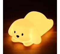 ZKLiLi Lámpara nocturna de perro para niños, lámpara de perro de 16 colores, luces de noche regulables para bebé, luz nocturna recargable de silicona para habitación de niños, decoración de habitación