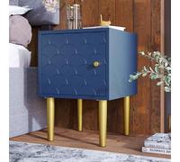 ZKLOEP Juego de 2 mesitas de noche, mesitas de noche, mesitas auxiliares, color azul marino, mesa de sofá adecuada para cualquier cama y dormitorio - H51/B35/T35 cm