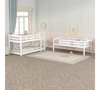 ZKLOEP Litera, 90 x 200 cm, cama de tres literas de madera para niños, sin colchón, color blanco