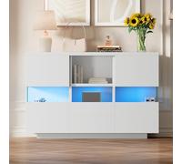 ZKLOEP Mueble de salón minimalista blanco 2 x D, flotando en la parte superior, de pie en la parte inferior, múltiples opciones de almacenamiento, a prueba de polvo y alta resistencia, crea una