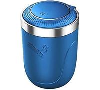 ZKNing Cenicero Coche para Audi S8 2006-2010,Cenicero Desmontable para automóvil de fácil Limpieza con luz LED con Tapa abatible, cenicero autoextinguible,Blue