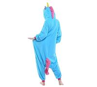 ZKomoL Pijama enterizo Kigurumi, unisex, para adultos, para fiestas y cosplay, disfraz, Blue Unicorn, L