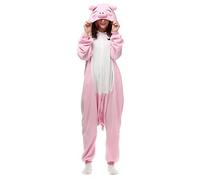 ZKomoL Pijama unisex estilo pelele para adultos, disfraz, para fiestas, para mujer, para cosplay, ropa para dormir, Cerdo rosa, Large