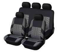 ZKSJFU 9 Pieces Funda Asiento Coche para Dacia Sandero Stepway 2012-2025, Respirable Fundas Asientos Coche Universales Compatible con Airbag Lateral Protector Asiento,A-Grey