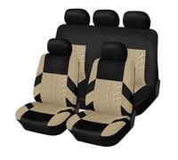 ZKSJFU 9 Pieces Funda Asiento Coche para Dacia Sandero Stepway 3.Gen 2.Gen 2016-2025, Respirable Fundas Asientos Coche Universales Compatible con Airbag Lateral Protector Asiento,C-Beige