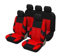 ZKSJFU 9 Pieces Funda Asiento Coche para Dacia Sandero Stepway 3.Gen 2.Gen 2016-2025, Respirable Fundas Asientos Coche Universales Compatible con Airbag Lateral Protector Asiento,D-Red
