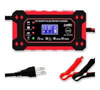 ZKSJFU Cargador Batería Moto para Suzuki DR Z 125 2002-2025, Modo de Reparación y Carga Lenta, con LCD, Control de Temperatura, Mantenedor de Batería