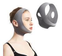 ZKSXOA Doble Mentón Mascarilla Facial Adelgazante,Mascarilla Facial Lifting para Adelgazar,Mascarilla Facial Antiarrugas Reafirmante en forma de V,Gris(XL)